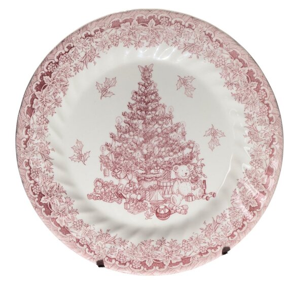 Queen's Seasons Greetings 10.5" Christmas Plate By Myott Factory Archives - Picture 1 of 11